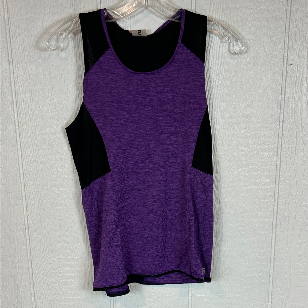 Second Skin Overalls Purple and Black Tank Top